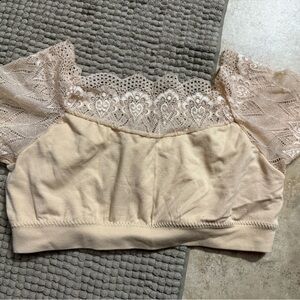 Lace Sleeve Cream Top